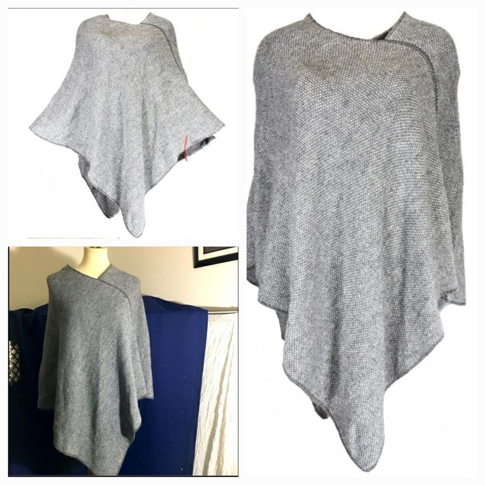 Fratelli Talli Gray Poncho Wool/Alpaca Blend